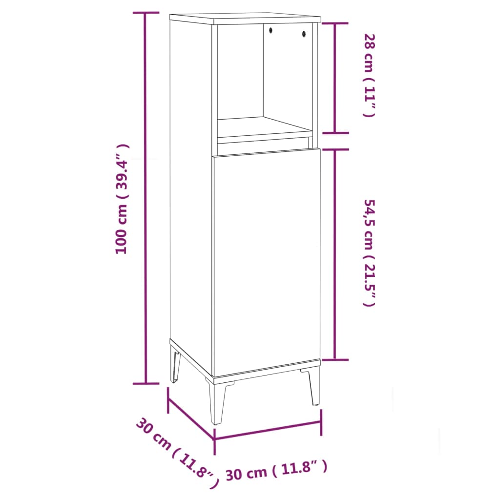 Ensemble d'armoires salle de bain 3 pcs blanc bois d'ingénierie