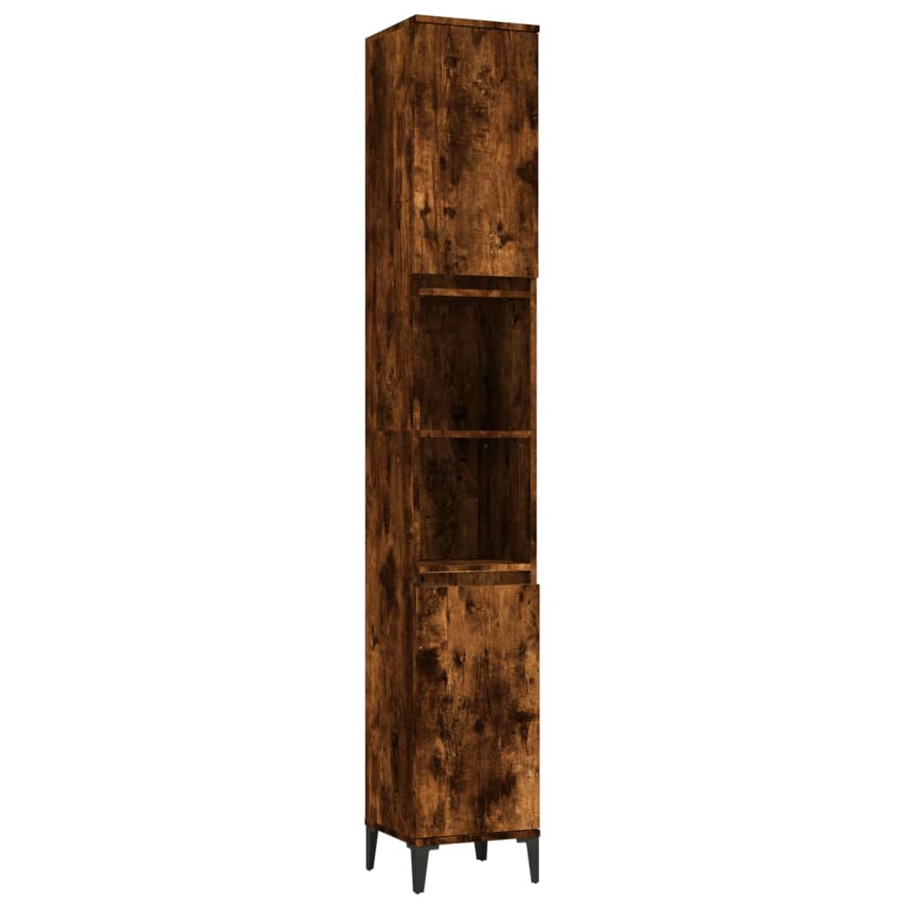 Ensemble de meubles de salle de bain 3 pcs Chêne fumé