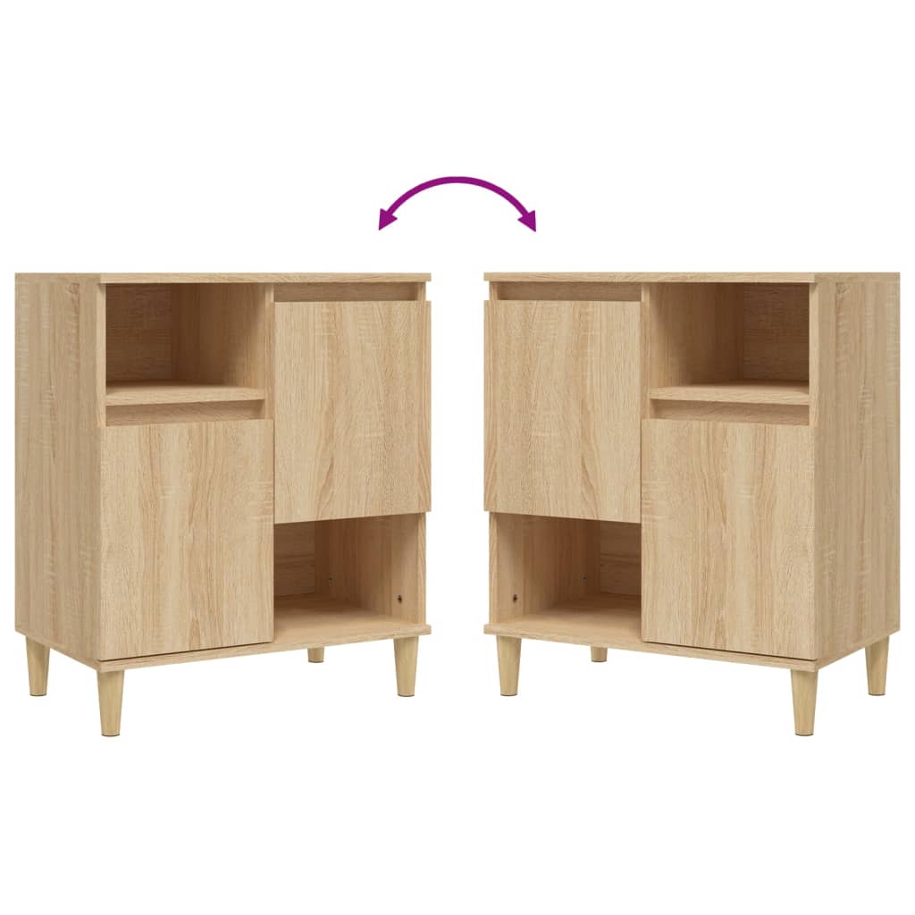 Buffets 2 pcs chêne sonoma 60x35x70 cm bois d'ingénierie - XIOS