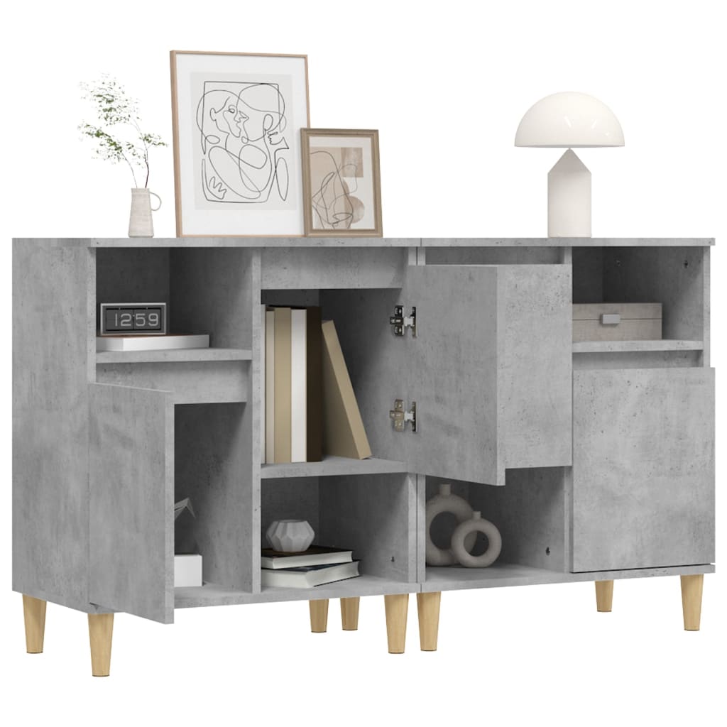 Buffets 2 pcs gris béton 60x35x70 cm bois d'ingénierie - XIOS