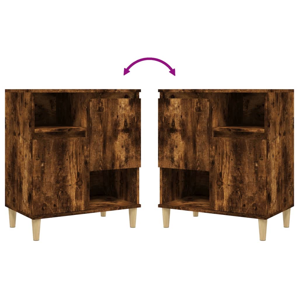 Buffets 2 pcs chêne fumé 60x35x70 cm bois d'ingénierie - XIOS