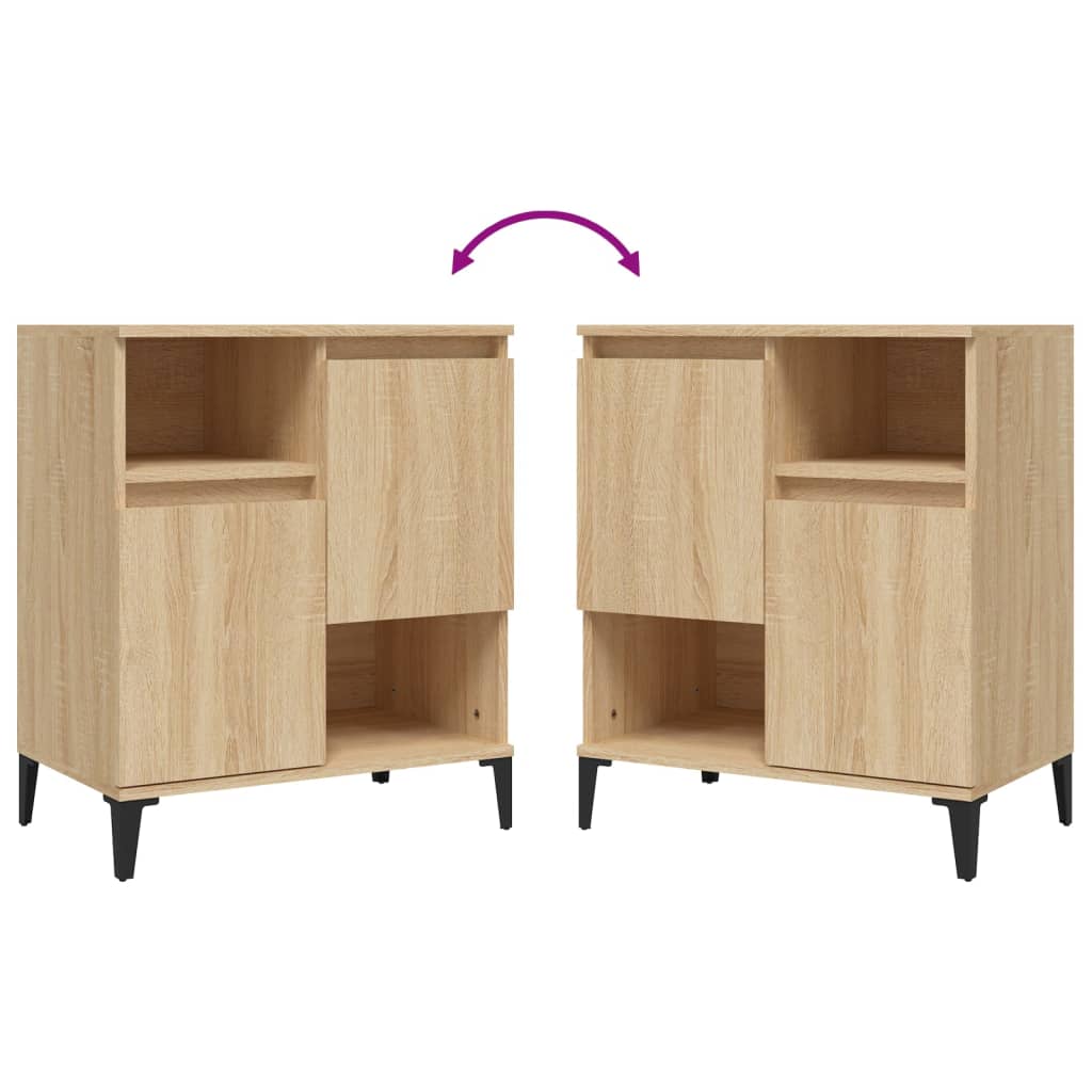 Buffets 2 pcs chêne sonoma 60x35x70 cm bois d'ingénierie - XIOS
