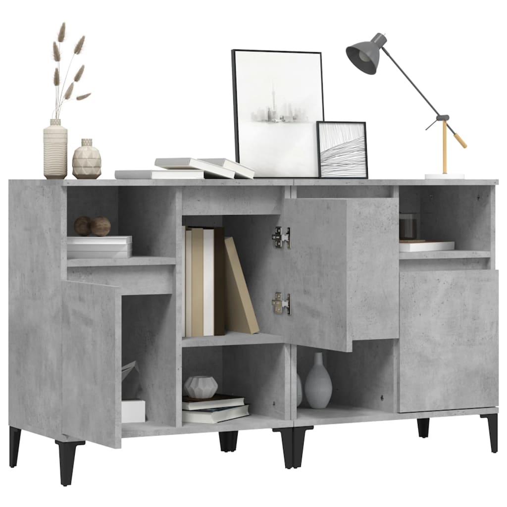 Buffets 2 pcs gris béton 60x35x70 cm bois d'ingénierie - XIOS