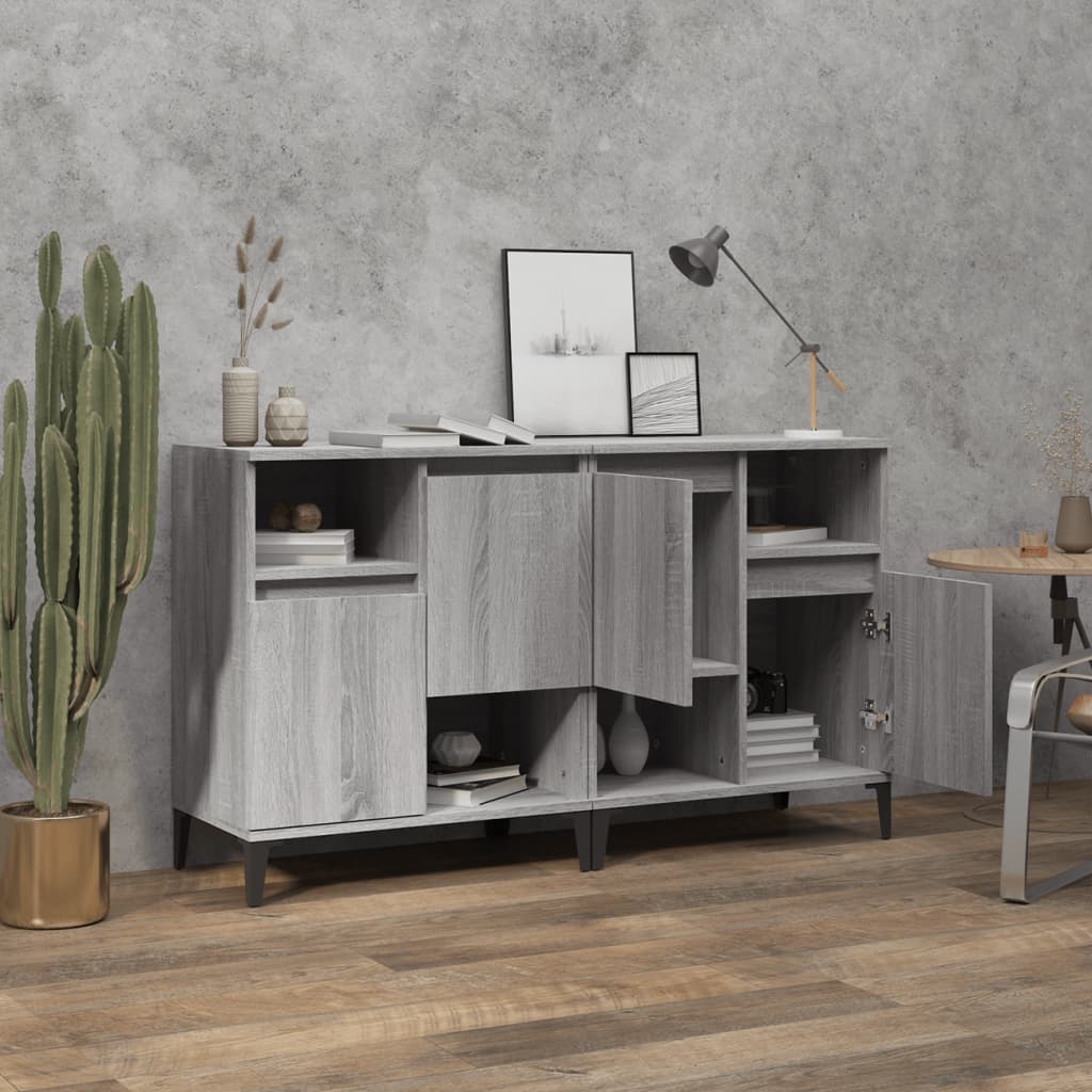 Buffets 2 pcs sonoma gris 60x35x70 cm bois d'ingénierie - XIOS