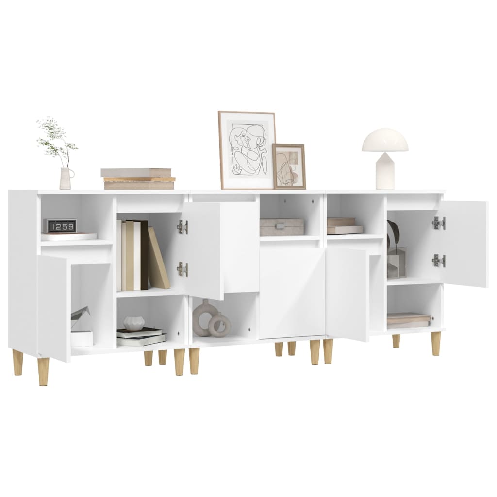 Buffets 3 pcs blanc 60x35x70 cm bois d'ingénierie - XIOS