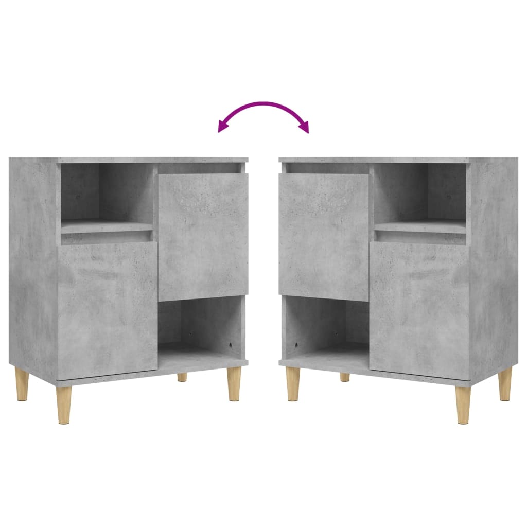 Buffets 3 pcs gris béton 60x35x70 cm bois d'ingénierie - XIOS