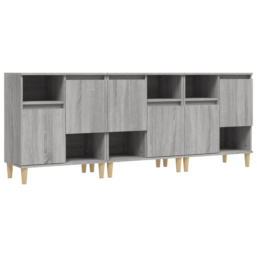 Buffets 3 pcs sonoma gris 60x35x70 cm bois d'ingénierie - XIOS