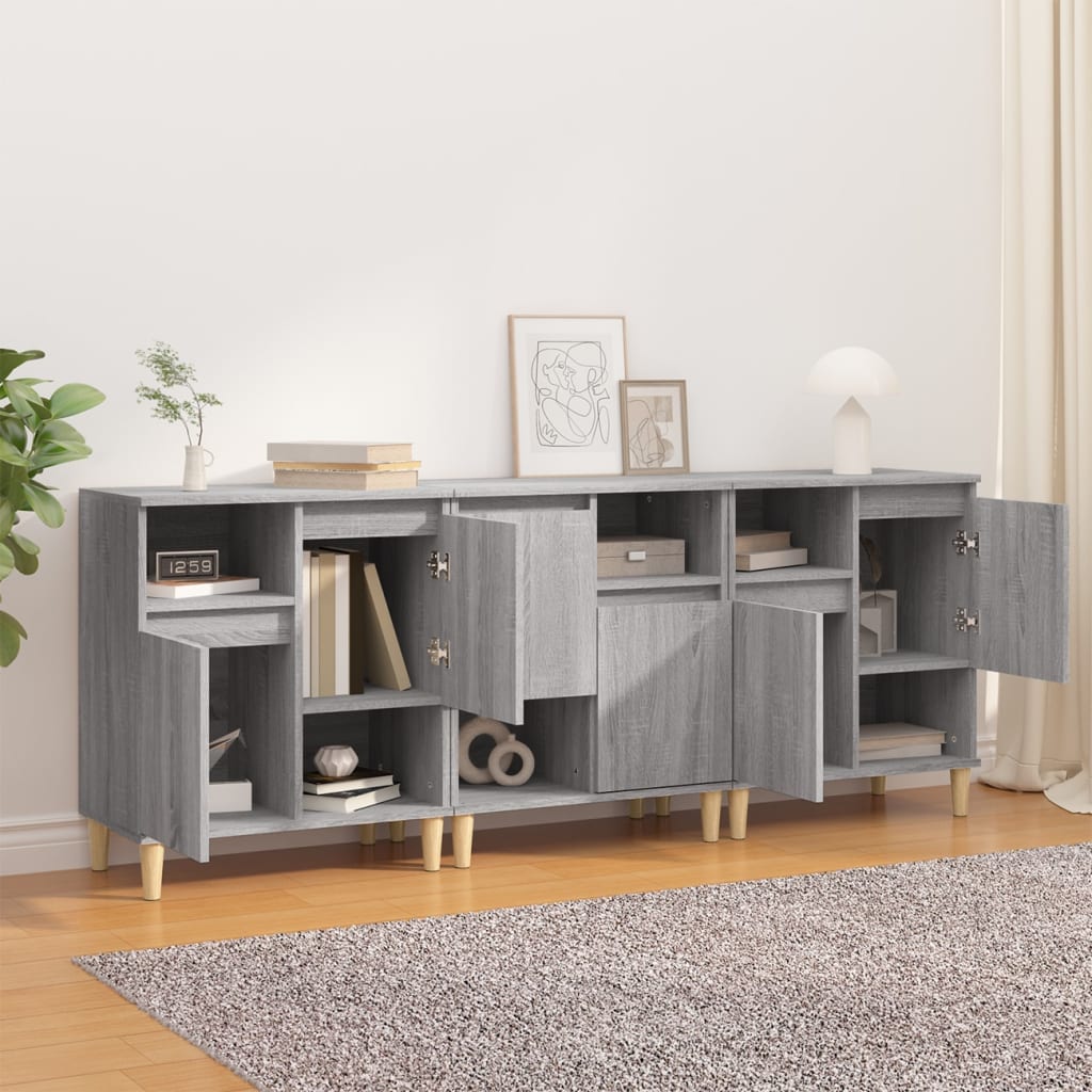 Buffets 3 pcs sonoma gris 60x35x70 cm bois d'ingénierie - XIOS