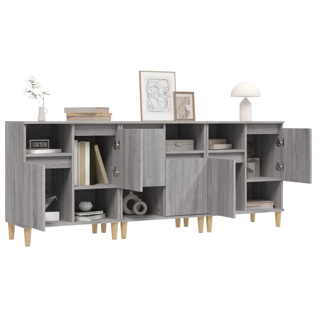 Buffets 3 pcs sonoma gris 60x35x70 cm bois d'ingénierie - XIOS
