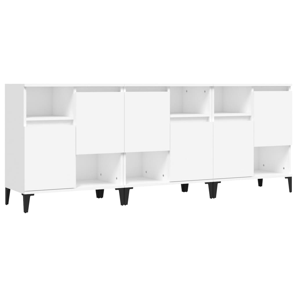 Buffets 3 pcs blanc 60x35x70 cm bois d'ingénierie - XIOS