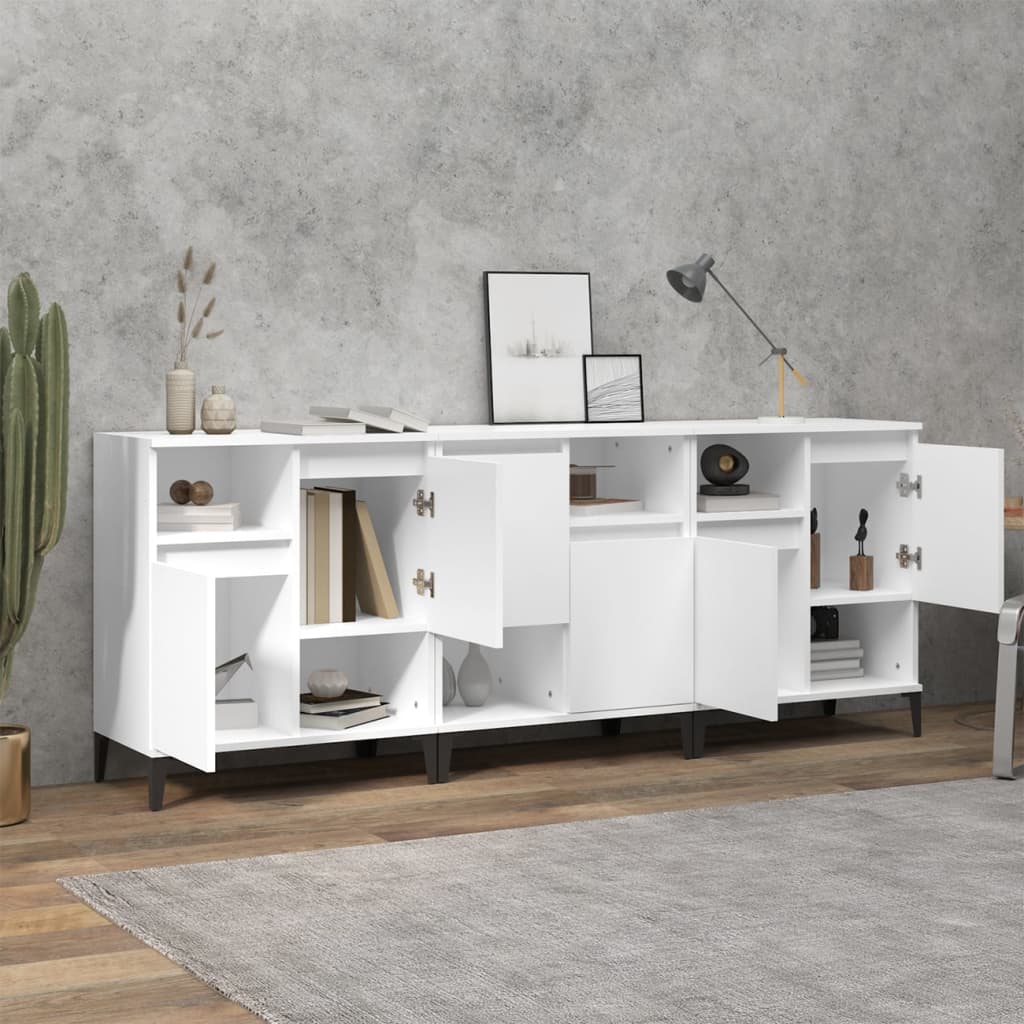 Buffets 3 pcs blanc 60x35x70 cm bois d'ingénierie - XIOS
