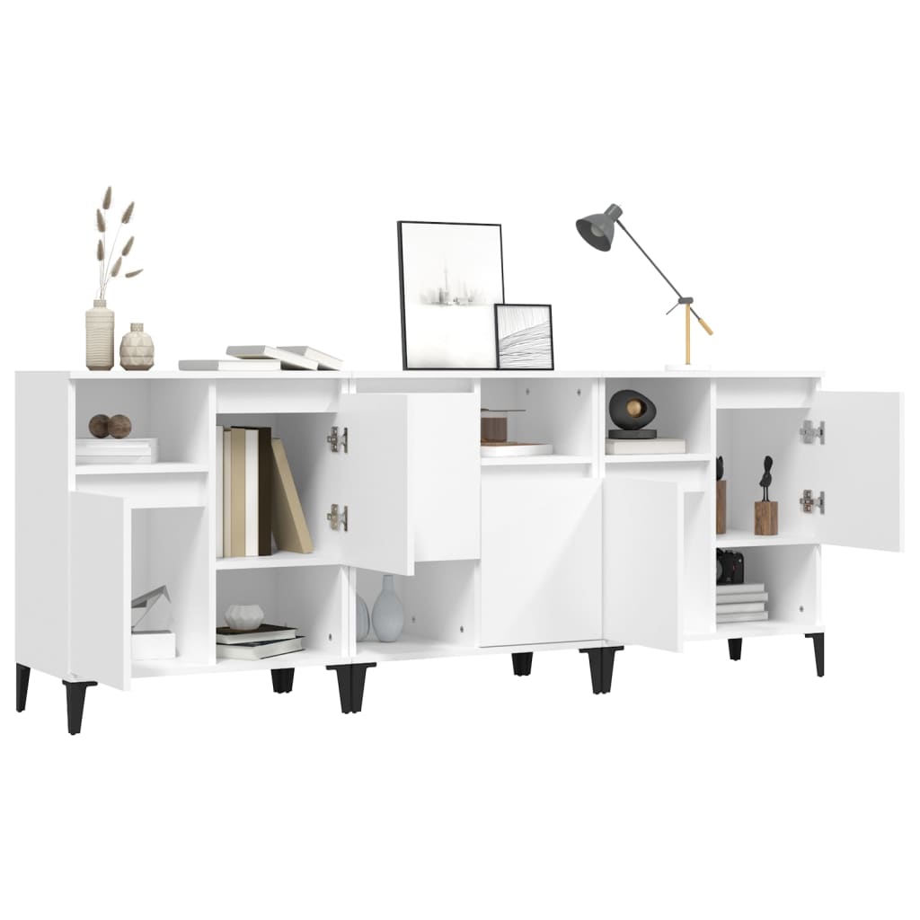 Buffets 3 pcs blanc 60x35x70 cm bois d'ingénierie - XIOS
