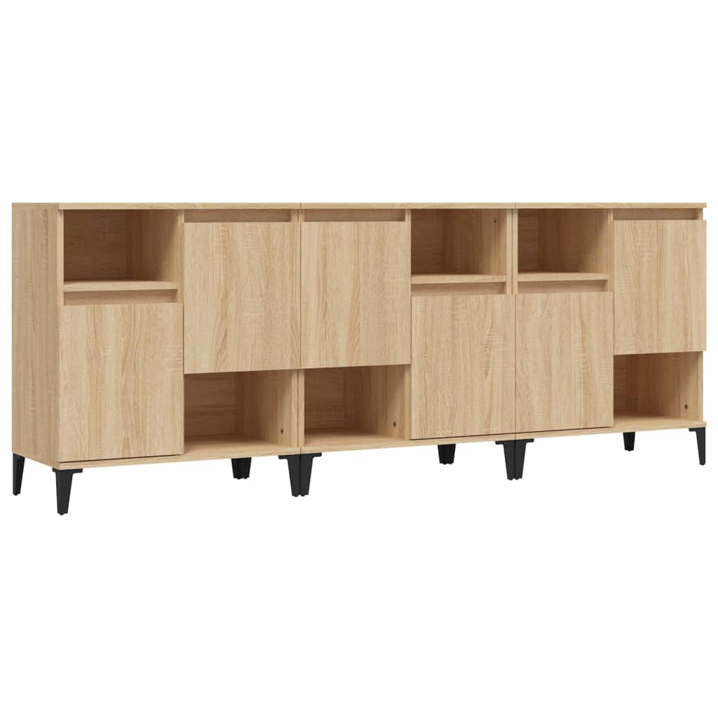 Buffets 3 pcs chêne sonoma 60x35x70 cm bois d'ingénierie - XIOS