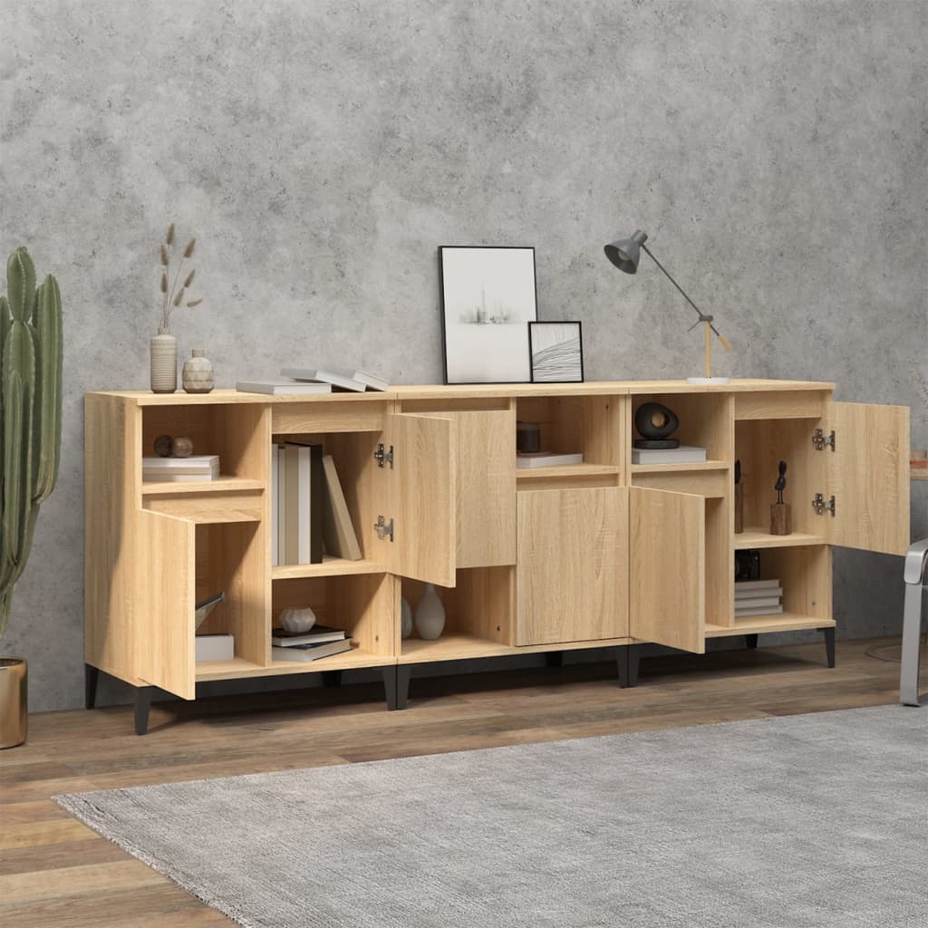 Buffets 3 pcs chêne sonoma 60x35x70 cm bois d'ingénierie - XIOS