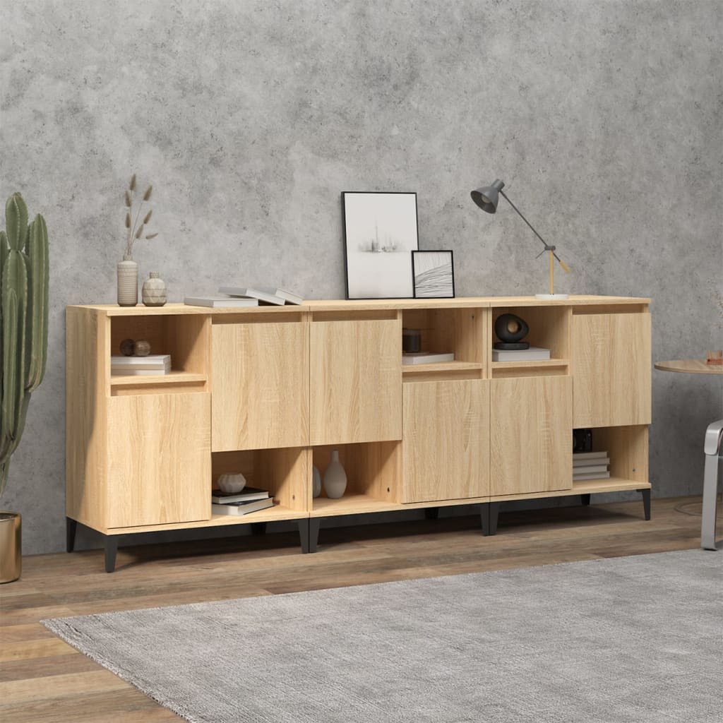 Buffets 3 pcs chêne sonoma 60x35x70 cm bois d'ingénierie - XIOS