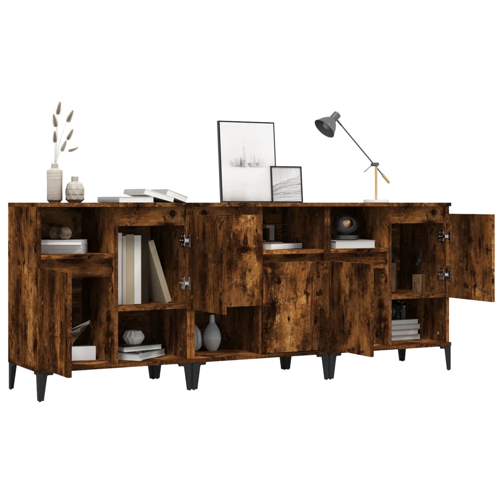Buffets 3 pcs chêne fumé 60x35x70 cm bois d'ingénierie - XIOS
