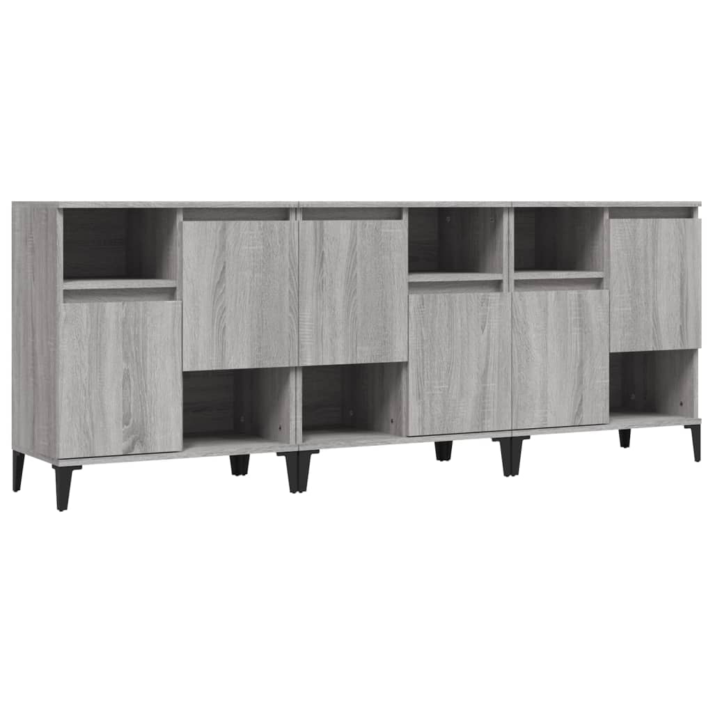 Buffets 3 pcs sonoma gris 60x35x70 cm bois d'ingénierie - XIOS