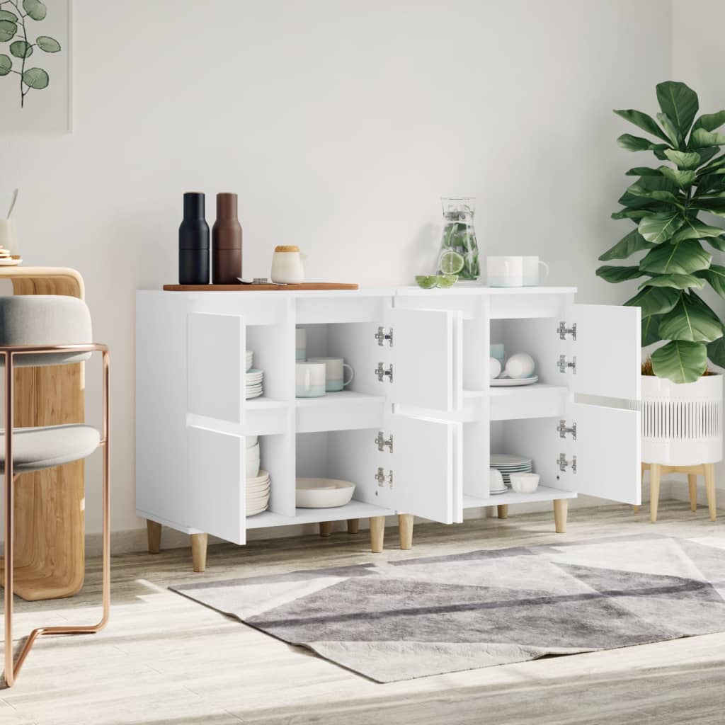Buffets 2 pcs blanc 60x35x70 cm bois d'ingénierie - XIOS