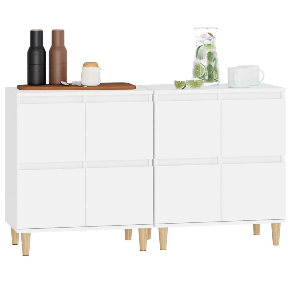 Buffets 2 pcs blanc 60x35x70 cm bois d'ingénierie - XIOS