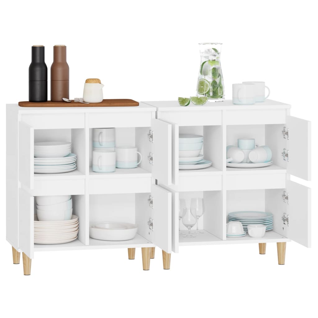 Buffets 2 pcs blanc 60x35x70 cm bois d'ingénierie - XIOS