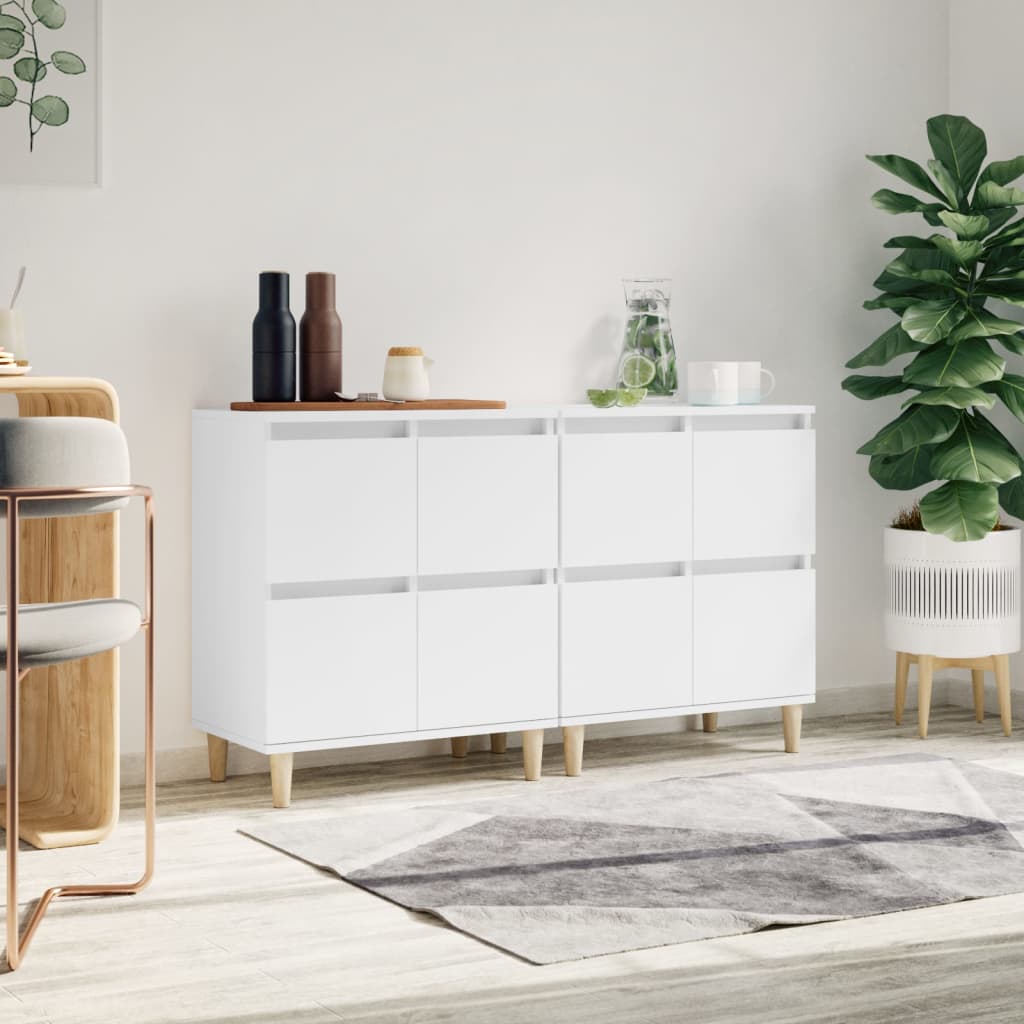 Buffets 2 pcs blanc 60x35x70 cm bois d'ingénierie - XIOS