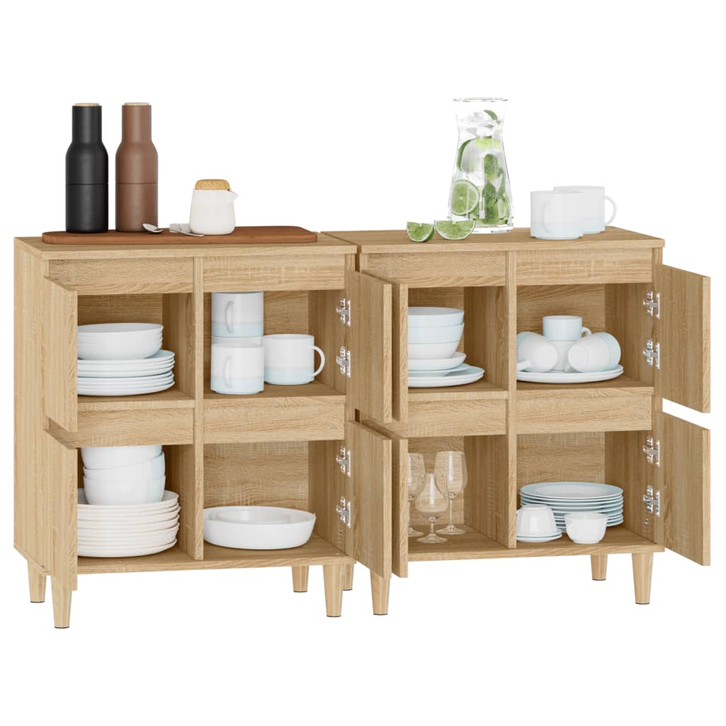 Buffets 2 pcs chêne sonoma 60x35x70 cm bois d'ingénierie - XIOS