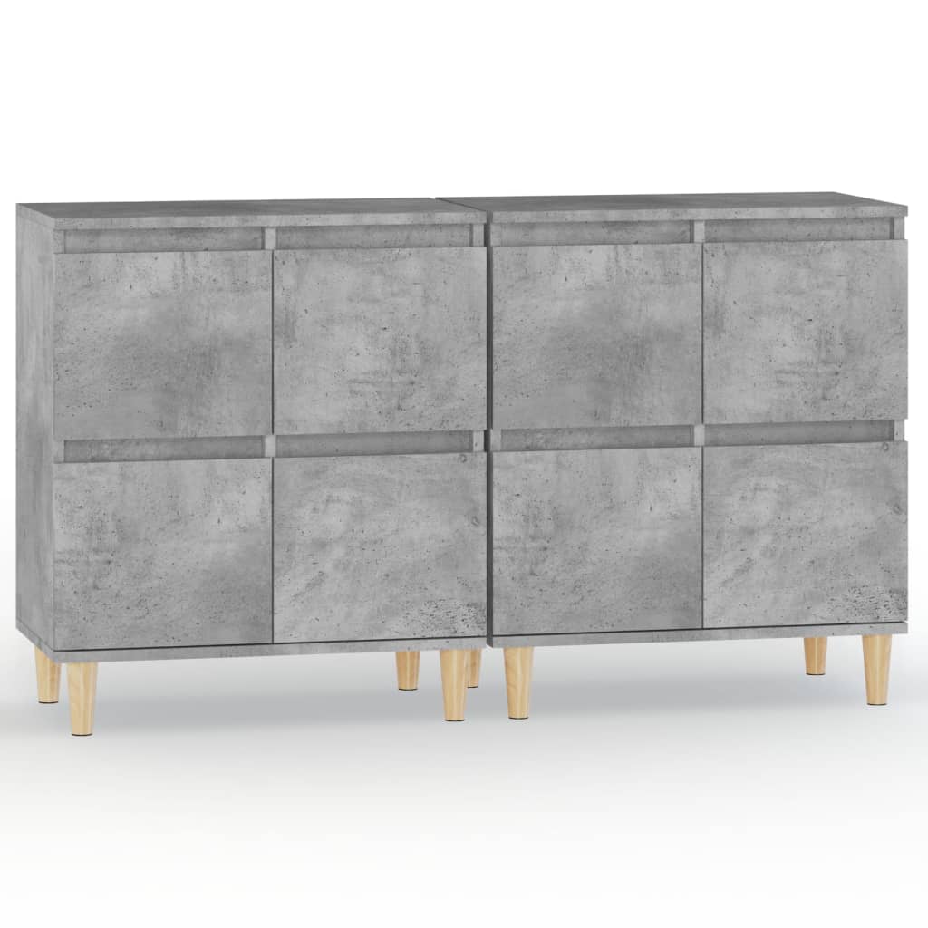 Buffets 2 pcs gris béton 60x35x70 cm bois d'ingénierie - XIOS
