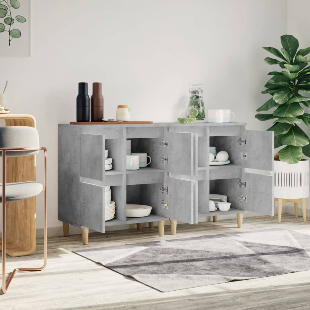 Buffets 2 pcs gris béton 60x35x70 cm bois d'ingénierie - XIOS