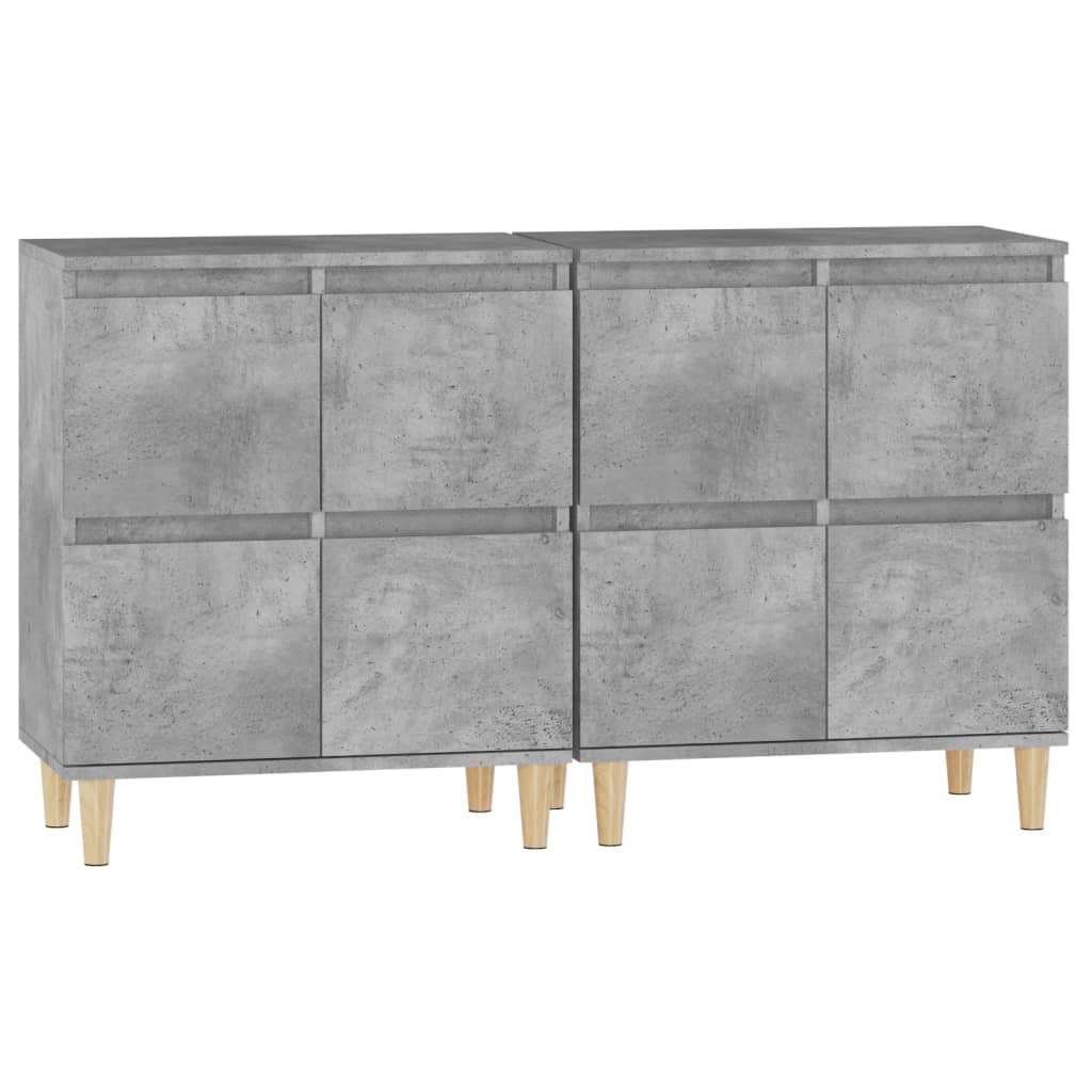 Buffets 2 pcs gris béton 60x35x70 cm bois d'ingénierie - XIOS