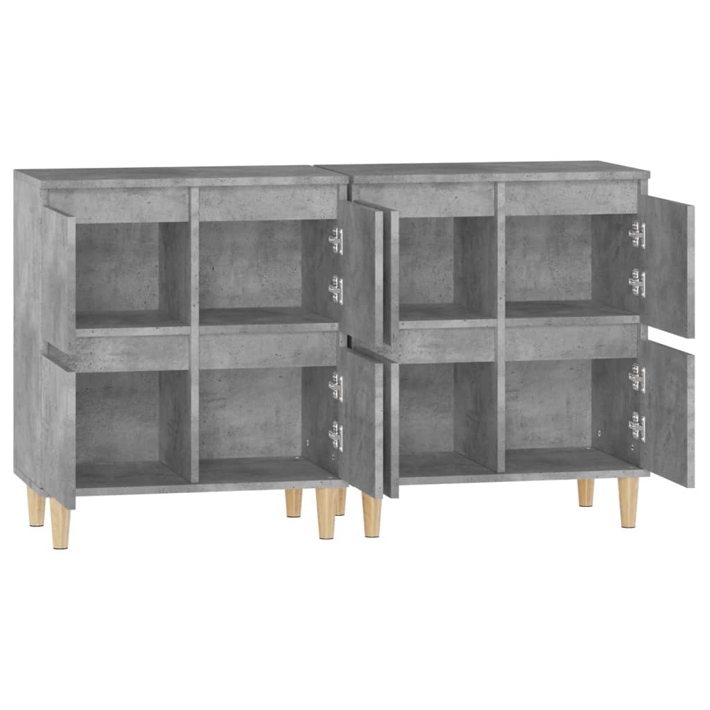 Buffets 2 pcs gris béton 60x35x70 cm bois d'ingénierie - XIOS