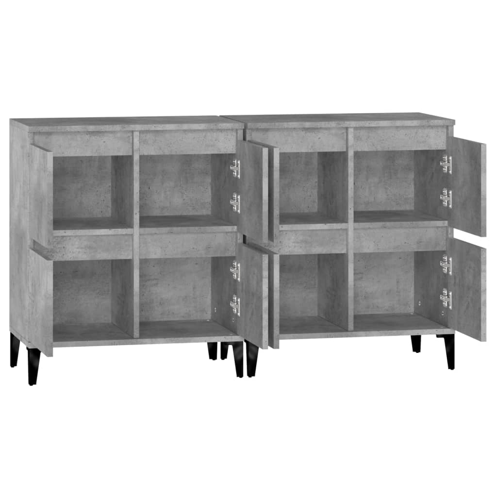 Buffets 2 pcs gris béton 60x35x70 cm bois d'ingénierie - XIOS