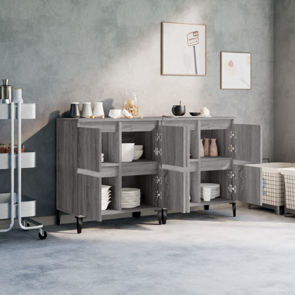 Buffets 2 pcs sonoma gris 60x35x70 cm bois d'ingénierie - XIOS
