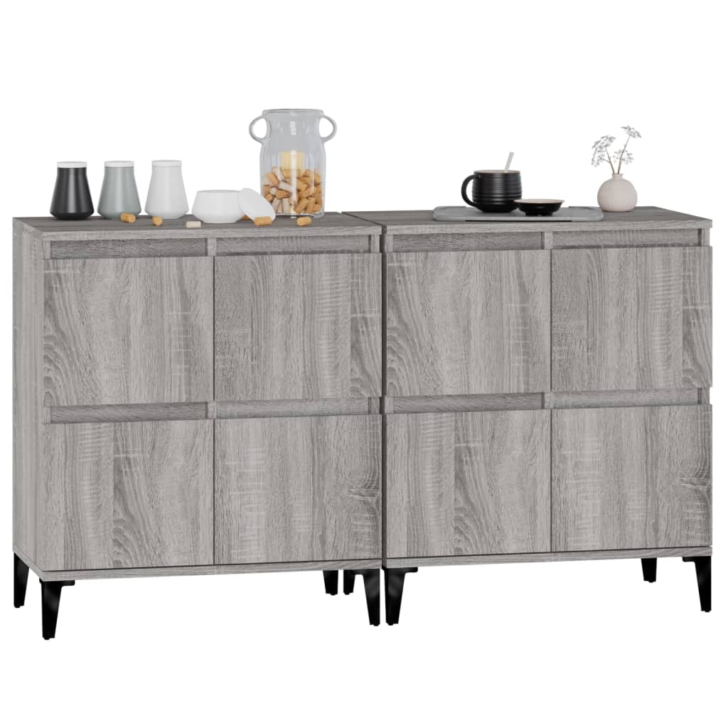 Buffets 2 pcs sonoma gris 60x35x70 cm bois d'ingénierie - XIOS
