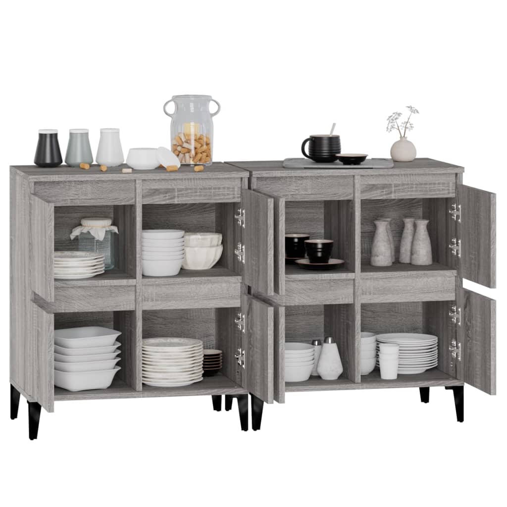 Buffets 2 pcs sonoma gris 60x35x70 cm bois d'ingénierie - XIOS