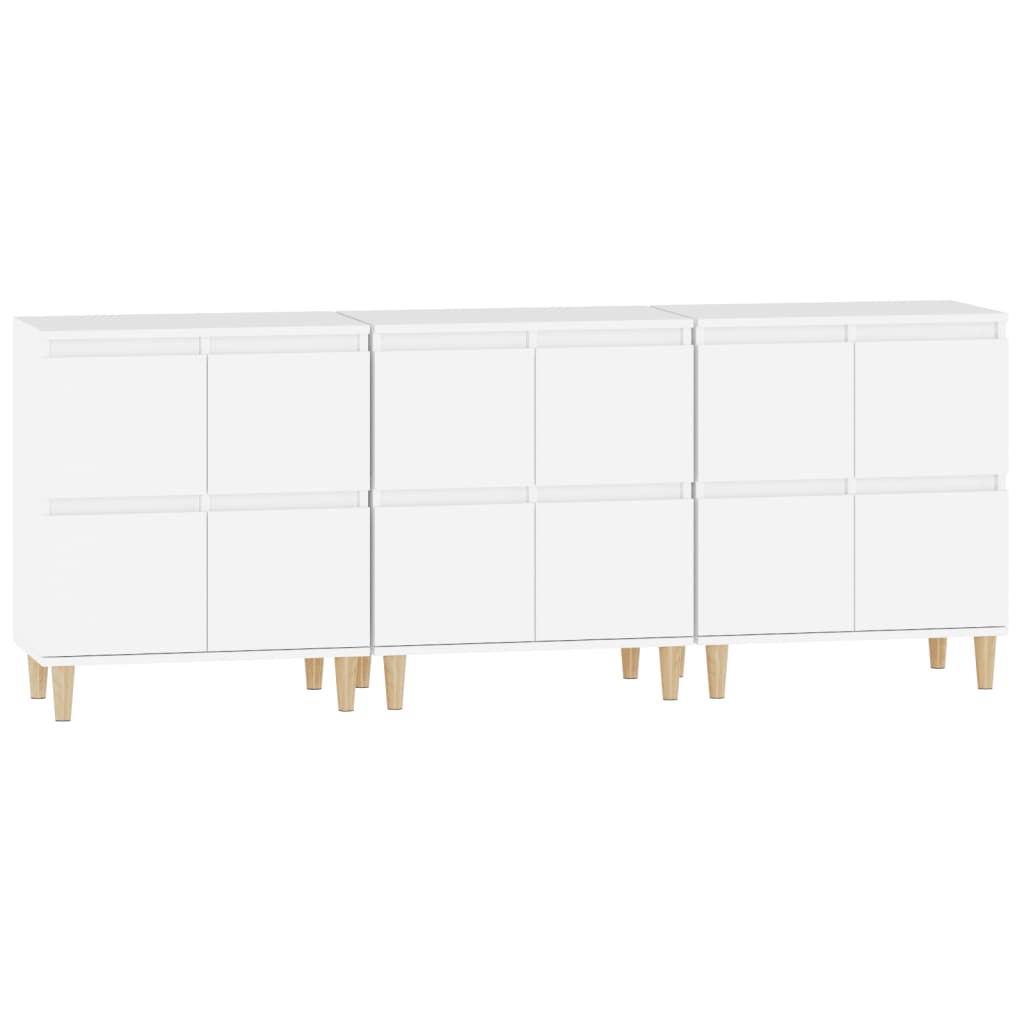 Buffets 3 pcs blanc 60x35x70 cm bois d'ingénierie - XIOS