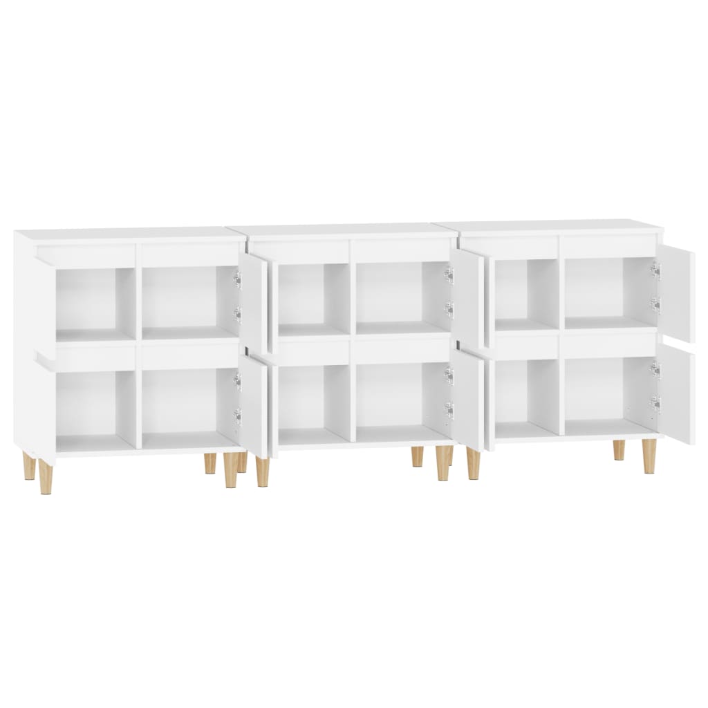 Buffets 3 pcs blanc 60x35x70 cm bois d'ingénierie - XIOS