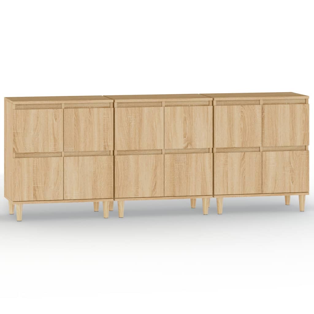 Buffets 3 pcs chêne sonoma 60x35x70 cm bois d'ingénierie - XIOS