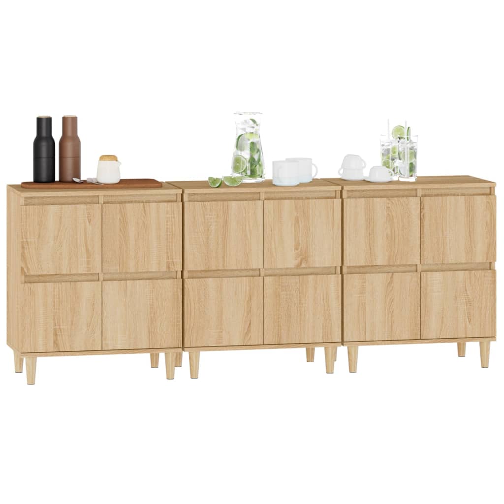 Buffets 3 pcs chêne sonoma 60x35x70 cm bois d'ingénierie - XIOS