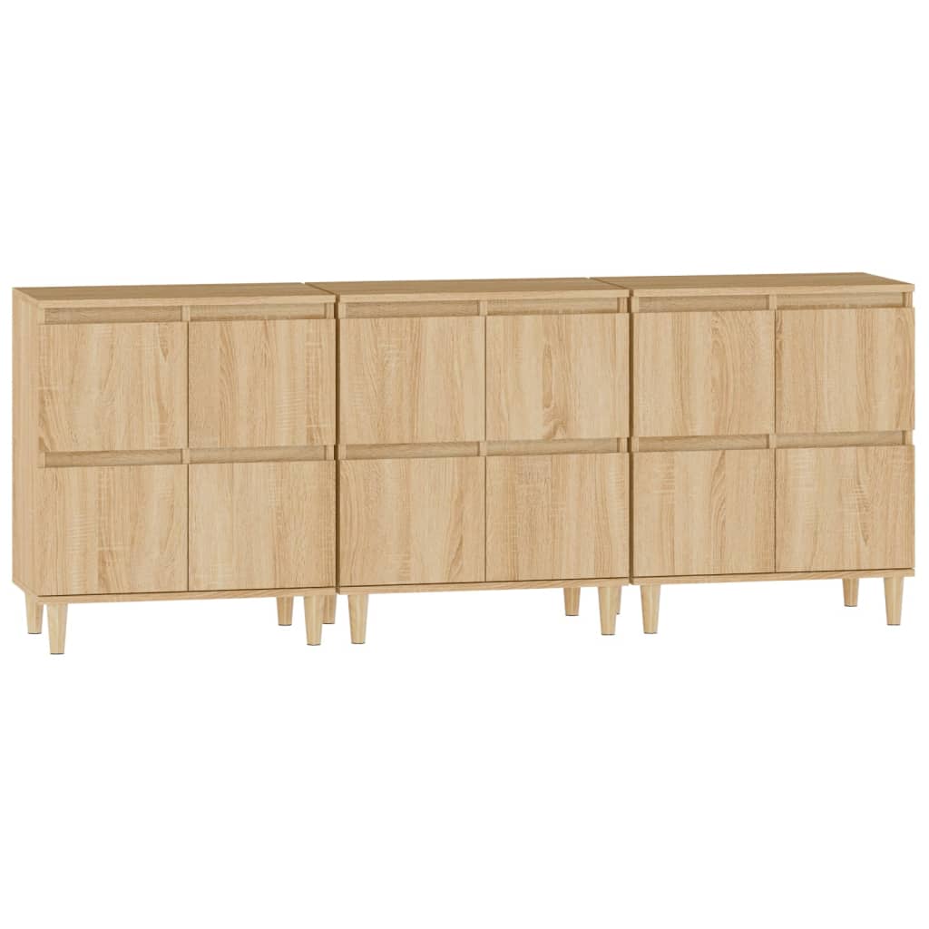 Buffets 3 pcs chêne sonoma 60x35x70 cm bois d'ingénierie - XIOS