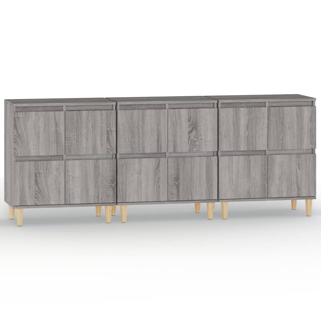 Buffets 3 pcs sonoma gris 60x35x70 cm bois d'ingénierie - XIOS