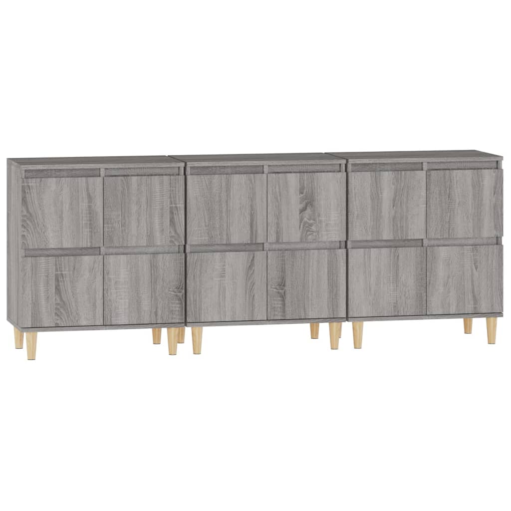 Buffets 3 pcs sonoma gris 60x35x70 cm bois d'ingénierie - XIOS