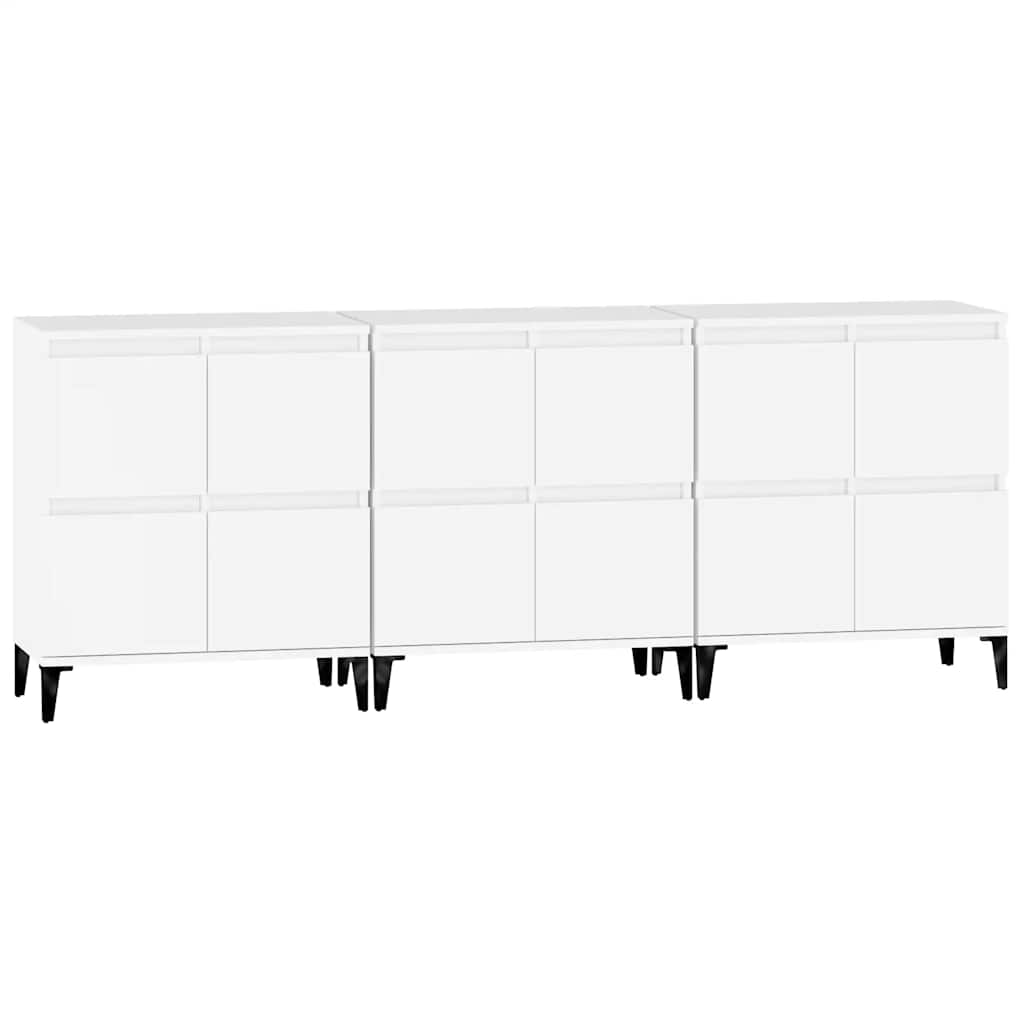 Buffets 3 pcs blanc 60x35x70 cm bois d'ingénierie - XIOS