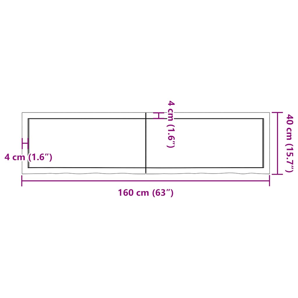 Dessus de table marron clair bois chêne massif traité - XIOS