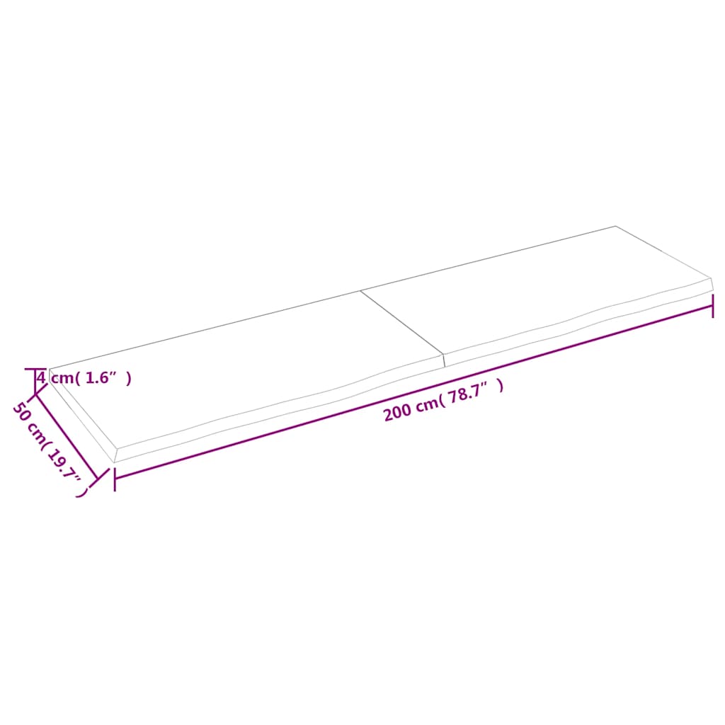 Dessus de table marron clair bois chêne massif traité - XIOS