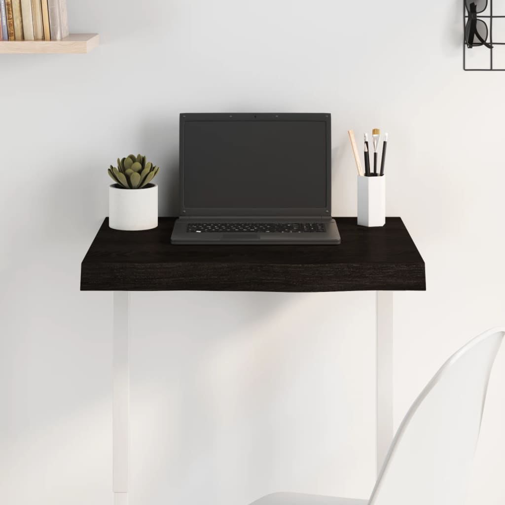 Dessus de table marron foncé bois chêne massif traité - XIOS