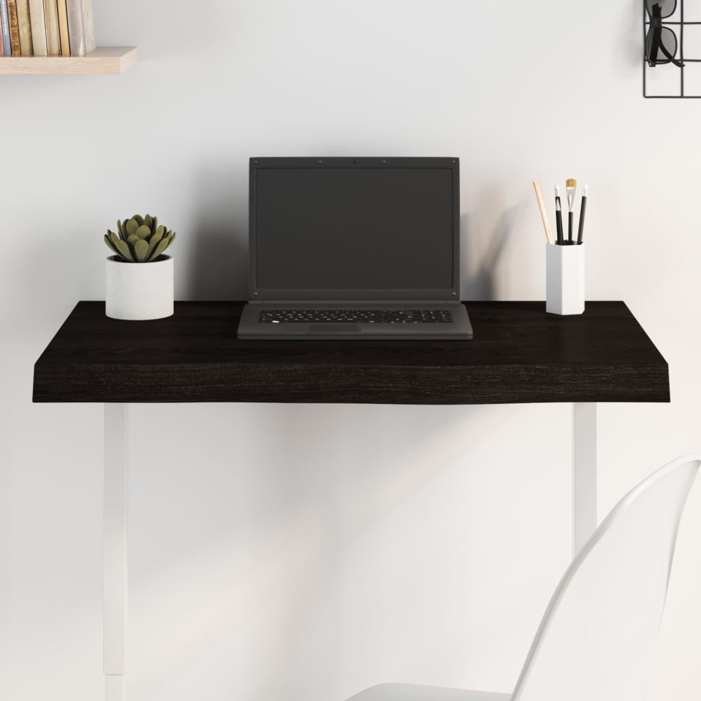 Dessus de table marron foncé bois chêne massif traité - XIOS