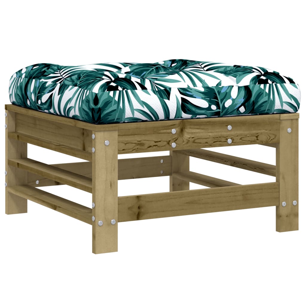 Salon de jardin 5 pcs avec coussins bois de pin imprégné