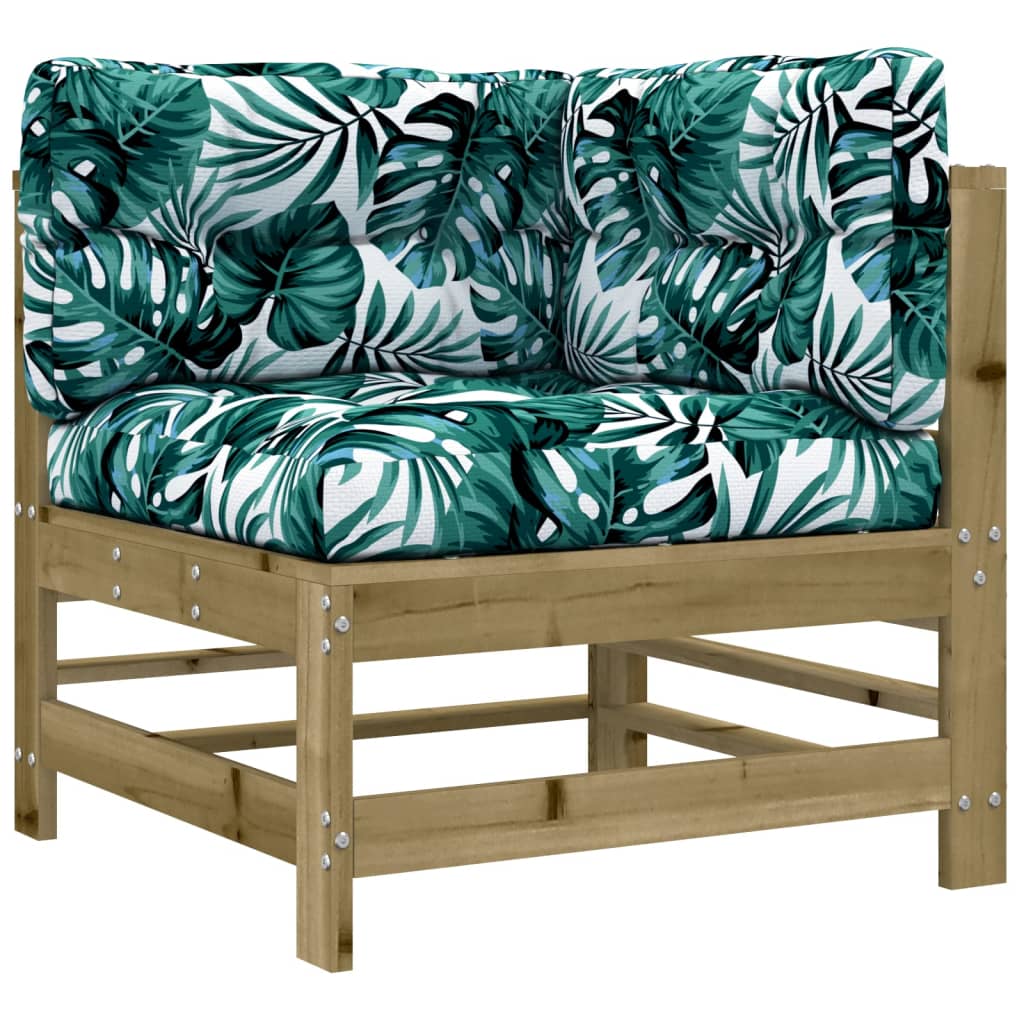 Salon de jardin 8 pcs avec coussins bois de pin imprégné