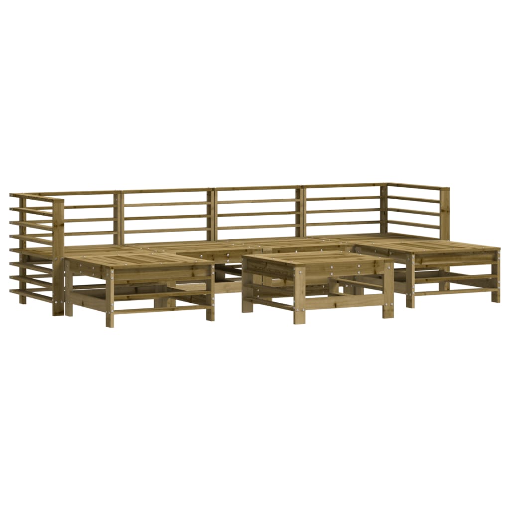 Salon de jardin 7 pcs avec coussins bois de pin imprégné