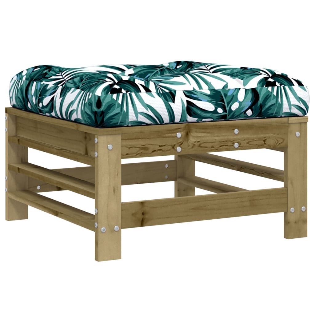 Salon de jardin 6 pcs avec coussins bois de pin imprégné